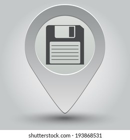  icon - vector map pointer with shadow on light background