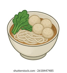 icon vector meat ball indonesian food
