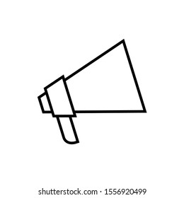Icon Vector Megaphone Loudspeaker Outline Only No Fill On White Background. 
Flat Icon For Web, Apps, Or Design Product EPS10.