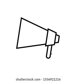Icon Vector Megaphone Loudspeaker Outline Only No Fill On White Background. 
Flat Icon For Web, Apps, Or Design Product EPS10.