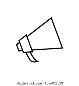 Icon Vector Megaphone Loudspeaker Outline Only No Fill On White Background. 
Flat Icon For Web, Apps, Or Design Product EPS10.