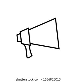 Icon Vector Megaphone Loudspeaker Outline Only No Fill On White Background. 
Flat Icon For Web, Apps, Or Design Product EPS10.