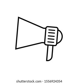 Icon Vector Megaphone Loudspeaker Outline Only No Fill On White Background. 
Flat Icon For Web, Apps, Or Design Product EPS10.