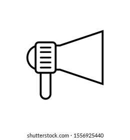 Icon Vector Megaphone Loudspeaker Outline Only No Fill On White Background. 
Flat Icon For Web, Apps, Or Design Product EPS10.