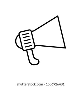 Icon Vector Megaphone Loudspeaker Outline Only No Fill On White Background. 
Flat Icon For Web, Apps, Or Design Product EPS10.