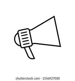 Icon Vector Megaphone Loudspeaker Outline Only No Fill On White Background. 
Flat Icon For Web, Apps, Or Design Product EPS10.