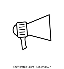 Icon Vector Megaphone Loudspeaker Outline Only No Fill On White Background. 
Flat Icon For Web, Apps, Or Design Product EPS10.