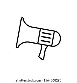 Icon Vector Megaphone Loudspeaker Outline Only No Fill On White Background. 
Flat Icon For Web, Apps, Or Design Product EPS10.