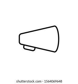 Icon Vector Megaphone Loudspeaker Outline Only No Fill On White Background. 
Flat Icon For Web, Apps, Or Design Product EPS10.