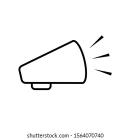 Icon Vector Megaphone Loudspeaker Outline Only No Fill On White Background. 
Flat Icon For Web, Apps, Or Design Product EPS10.