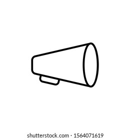 Icon Vector Megaphone Loudspeaker Outline Only No Fill On White Background. 
Flat Icon For Web, Apps, Or Design Product EPS10.