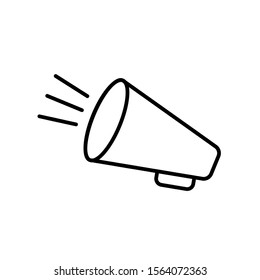 Icon Vector Megaphone Loudspeaker Outline Only No Fill On White Background. 
Flat Icon For Web, Apps, Or Design Product EPS10.
