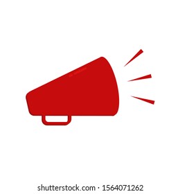 Icon Vector Megaphone Loudspeaker Red Fill On White Background. 
Flat Icon For Web, Apps, Or Design Product EPS10.