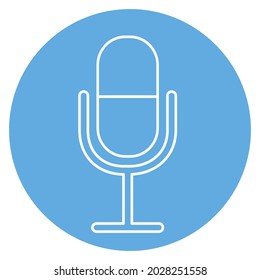 Icon Vector of Mic - Blue Eyes Style - simple illustration. Editable stroke. Design template vector.outline style design.Vector graphic illustration