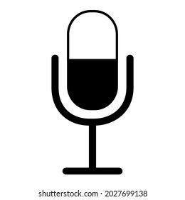 Icon Vector of Mic - Glyph Style - simple illustration. Editable stroke. Design template vector.outline style design.Vector graphic illustration