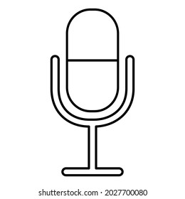 Icon Vector of Mic - Line Style - simple illustration. Editable stroke. Design template vector.outline style design.Vector graphic illustration