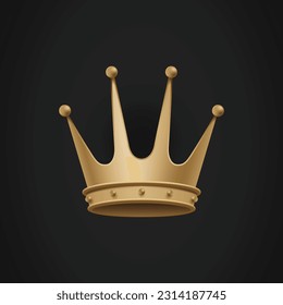 Goldene Krone einzeln auf schwarzem Hintergrund, Vektorgrafik
