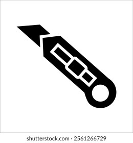 Icon vector Minimalist utility knife, perfect for tools, crafting, or hardware-related designs.