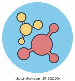 Icon Vector of Molecule  - Color Mate Style - Simple illustration, Editable stroke, Design template vector, Good for prints, posters, advertisements, announcements, info graphics, etc.
