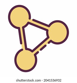 Icon Vector of Molecule - Line Cut Style - Simple illustration, Editable stroke, Design template vector, Good for prints, posters, advertisements, announcements, info graphics, etc.
