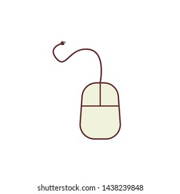 icon vector, mouse icon illustration. red outline design.