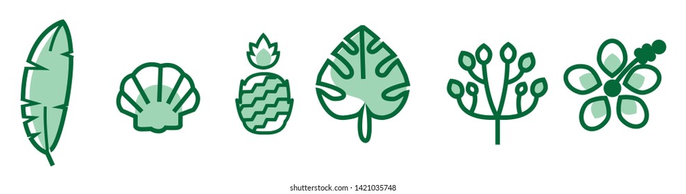 icon vector nature tropical designs