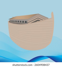 icon vector Noah's Ark cartoon style isolated illustration