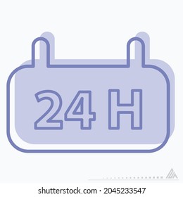 Icon Vector of Non Stop - Two Tone Style - Simple illustration, Editable stroke, Design template vector, Good for prints, posters, advertisements, announcements, info graphics, etc.