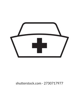 Un Vector de icono de un gorro de enfermera en la espalda blanca