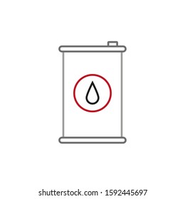 icon vector, oil barrel formed with simple shapes