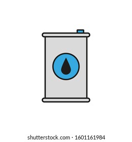 icon vector, oil barrel formed with simple shapes