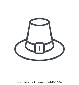 Icon Vector Outlined Line Thanksgiving day Hat