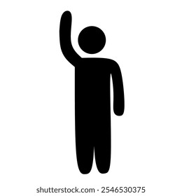 Icono Vector Persona levantando la mano