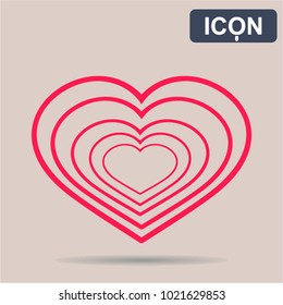 Icon vector. Pink  hearts.