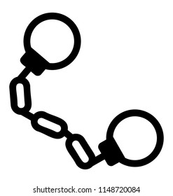 
Icon vector presenting metal handcuffs for detaining criminals
