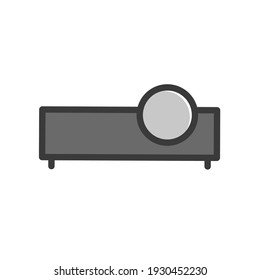 Icon vector of projector colored grey and dark grey isolated on white background. 