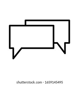 Icon vector for rectangular speech bubbles (talk, dialog, chat, opinion, contact, conversation, forum, message, ...) on white background
