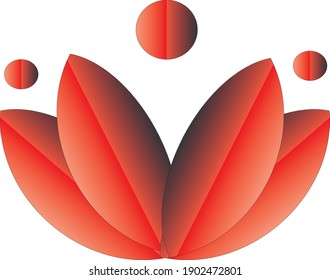 icon vector red lotus gradient and red circles