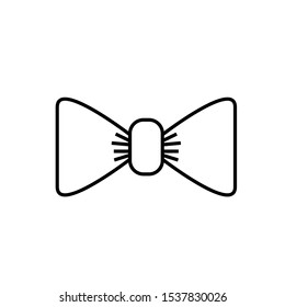 Icon Vector Ribbon Bow Knot Outline Only No Fill On White Background. 
Flat Icon For Web, Apps, Or Design Product EPS10. Christmas Decoration.