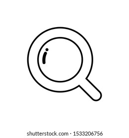 Icon Vector Search Outline Only No Fill 
On White Background. Flat Icon For Web, Apps, Or Design Product EPS10