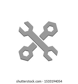 Icon Vector Service Tools Double Cross No Outline Gray Fill On White Background.
Flat Icon For Web, Apps, Or Design Product EPS10