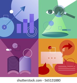 Icon Vector Set Business Graphic Colorful