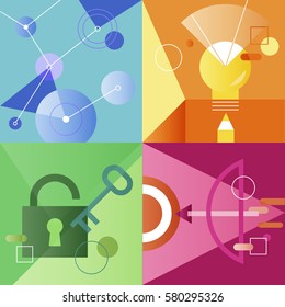 Icon Vector Set Business Graphic Colorful