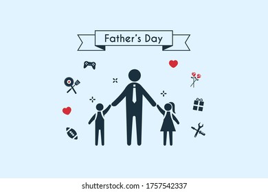 Icon vector set for father's day