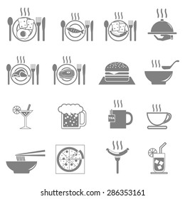 Icon vector set food and beverages.