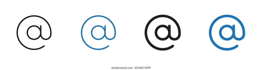 AT icon Vector set outline