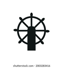 icon vector, ship rudder on white background