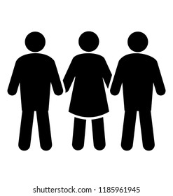 An icon vector showing a happy family holding hands 