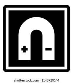 
An icon vector showing u shaped horseshoe magnet having pus minus sign 
