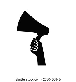 Icon Vector Silhouette Hands Holding Megaphone